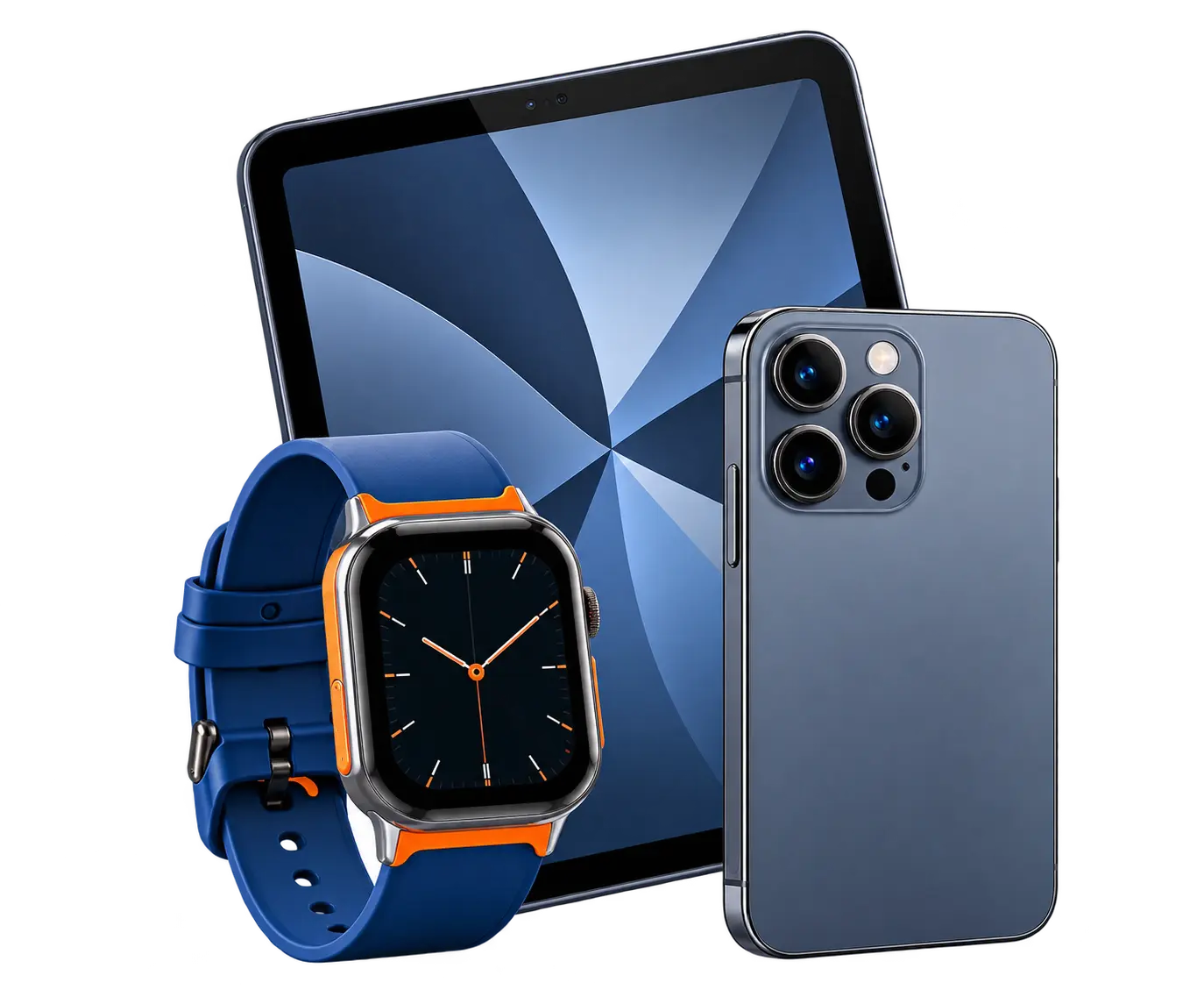 Tableta, smartphone y reloj inteligente